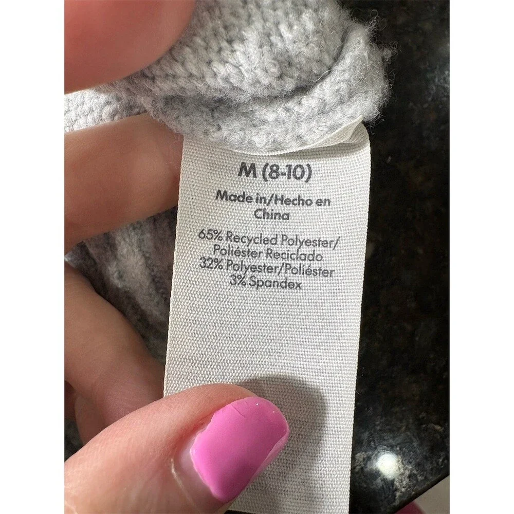 No Boundaries Sweater Womens Size M Gray Puppy Dog Intarsia Knit Pullover - Picture 7 of 8